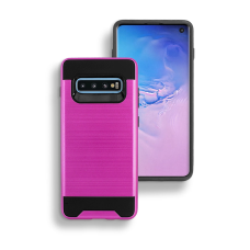 Samsung Galaxy S10 Metal Brush Case Hot Pink