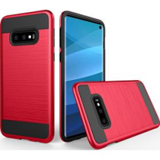 Samsung Galaxy S10 Metal Brush Case RED