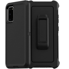 Samsung Galaxy S20 Plus Defender Style Rugged Case Cover With Belt Clip	