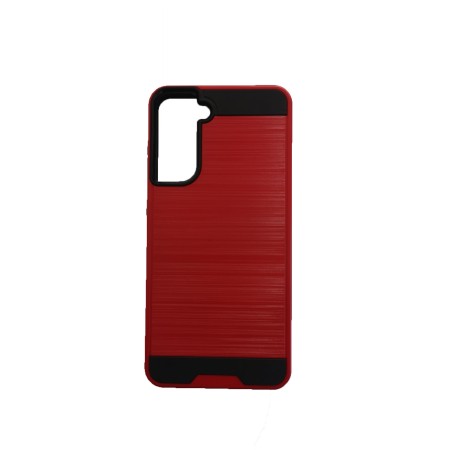 Samsung Galaxy S21 Metal Brush Case Red