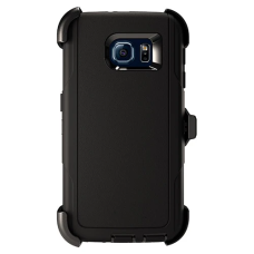 Samsung Galaxy S6 Defender Style Rugged Case Cover With Belt Clip