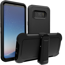 Samsung Galaxy S10 Plus Defender Style Rugged Case Cover With Belt Clip	