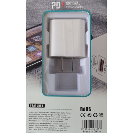 2.4A Dual USB PD Wall Charger with USB Type-C™ - White